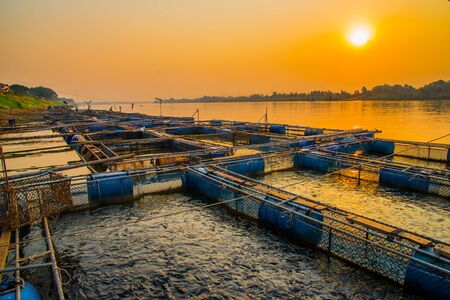Sunset on Mekong river