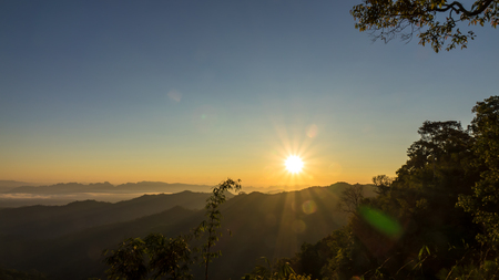 Sunset at mountainの写真素材