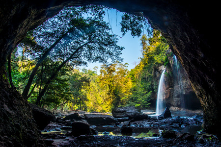 Haew Suwat Waterfall In Khaoyai International Park Thailandの写真素材