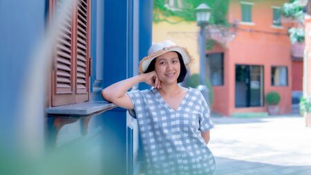 Portrait of beautiful women smilingの写真素材