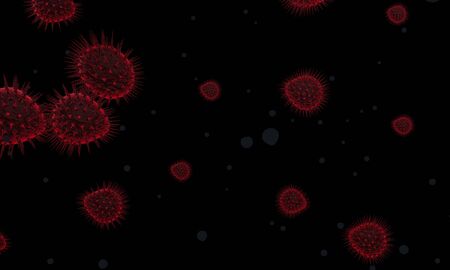 Abstract bacteria or virus cell in spherical shape with long antennas. Corona virus. Pandemic or...