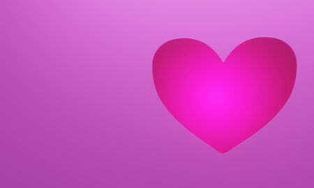 Pink heart symbol of love on pink background. Use for background or wallpaper. Concept for valentine's day. 3D renderingの写真素材