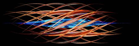 abstract sharpen Twist Crystal moving around  core crystals isolated on black  background. 3D...