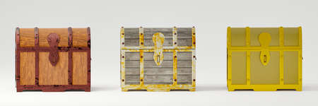 Treasure chest or antique treasure box, 3 patterns, wood pattern, Plank pattern, rust-proof metal,...