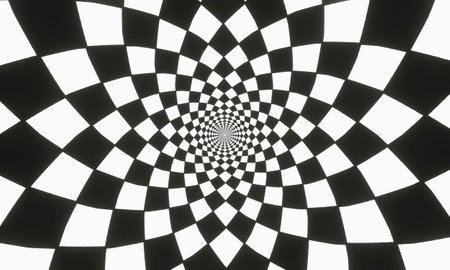 Abstract background with a spiral pattern in black and white. 3d illustrationの写真素材