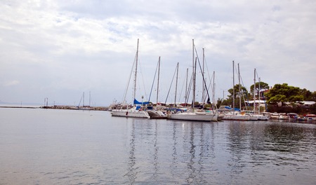 Small port in Neos Marmaras village, Greeceのeditorial素材