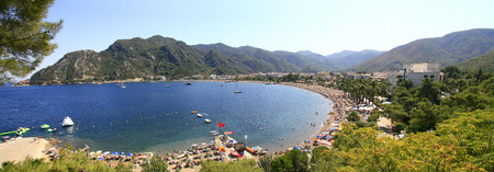 Beautiful sea view of a small Turkish resort townの写真素材