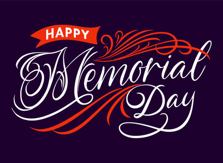 Memorial day theme concept lettering vector illustrationのイラスト素材