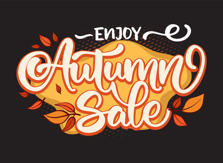 Autumn sale lettering vector illustrationのイラスト素材