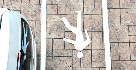 Footpath Signs on the roadの写真素材