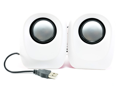 loudspeaker usb on white backgroundの写真素材