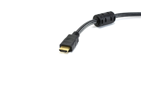 hdmi cable on white backgroundの写真素材