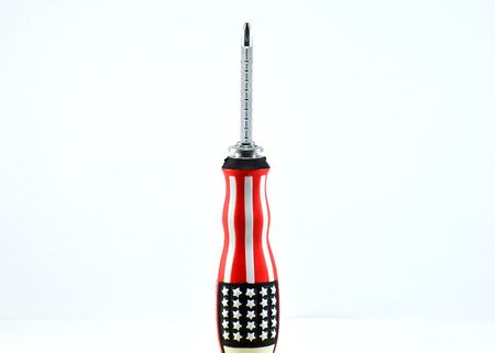 Screwdriver on the white backgroundの写真素材