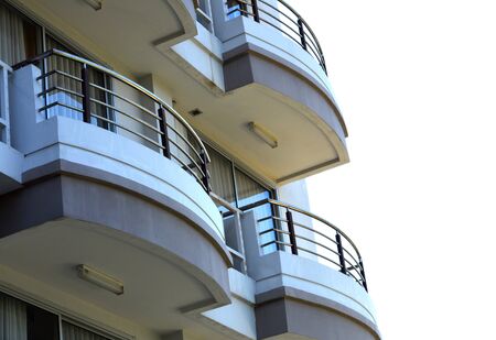 balcony - terrace on the budling white backgroundの写真素材