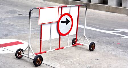 Signs directions - Exit way on the roadの写真素材