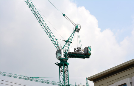 Crane in the sky backgroundの写真素材