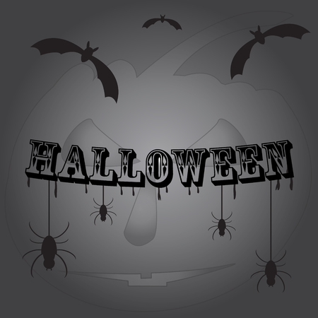 Halloween pumpkin of concept design with vector - Halloween dark tone partyのイラスト素材