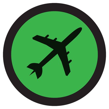 Jet Plane vector icon with flat style or Black illustration of airplanes silhouettes - Black and white conceptのイラスト素材