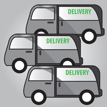 Van team vector icon on isolated white background - Delivery of conceptのイラスト素材