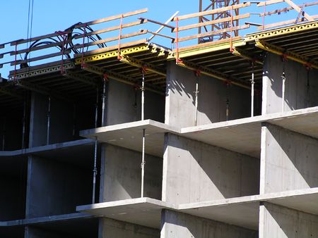 Reinforced concrete construction, building siteの写真素材