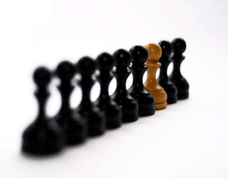 Chess figures bishops, concept of teamworks 