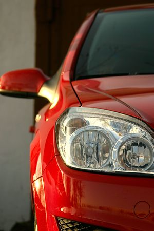 Red Sport Car - Front side, half.の写真素材