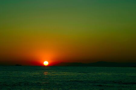 Colorful sunset on seaの写真素材