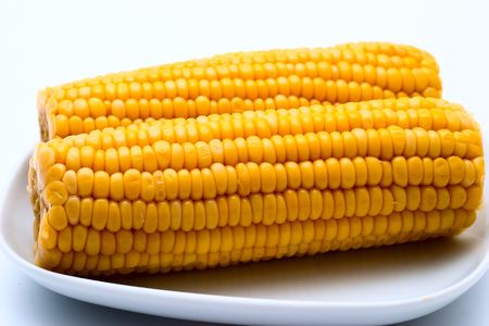 Ears of boiled corn.The concept of healthy eating