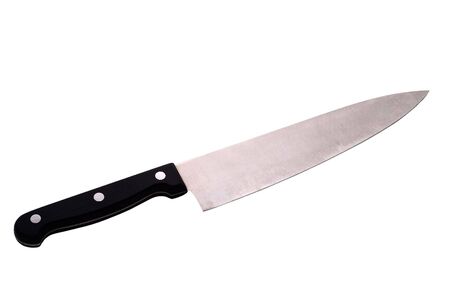 Kitchen knife. It is isolated on a white background. Object without shades. Studio light.の写真素材