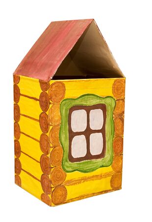 House. Decor for children's holiday on white background. の写真素材