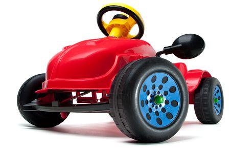 Children's car isolated on a white backgroundの写真素材