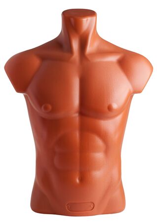 Male torso. Plastic mannequin isolated on white background.の写真素材