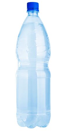 Plastic water bottle isolated on a white backgroundの写真素材