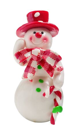 Toy Christmas snowman isolated on a white background
の写真素材