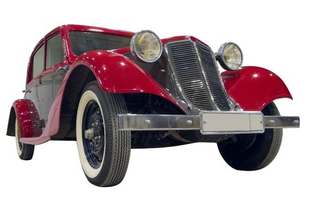 Retro car isolated on a white backgroundのeditorial素材