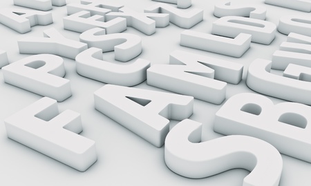 White letters