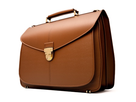 Brown business briefcase isolatedの写真素材