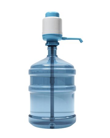 A large bottle of water with the pump isolated on a white backgroundの写真素材