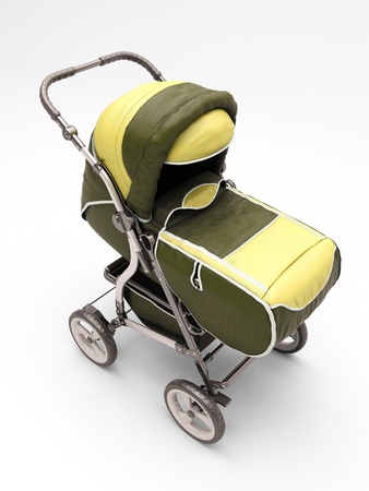 Children stroller closeup on a light backgroundの写真素材