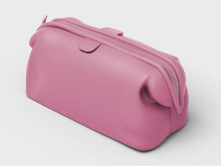 Pink leather clutchの写真素材