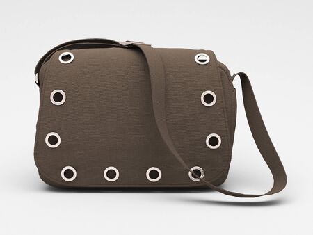 Grey handbag with studsの写真素材