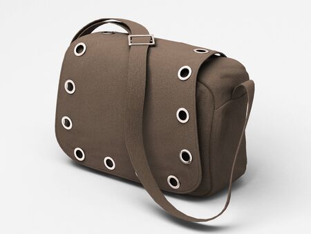 Grey handbag with studsの写真素材