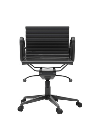 Gray office chair isolated on white backgroundの写真素材