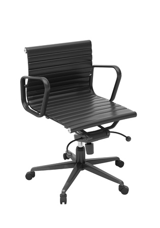 Gray office chair isolated on white backgroundの写真素材