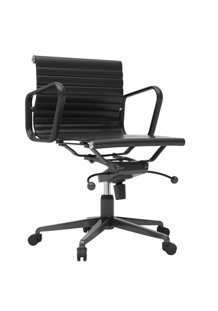 Gray office chair isolated on white backgroundの写真素材