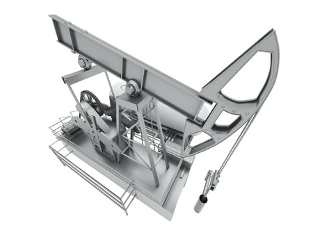 Pumpjack is the overground drive for a reciprocating piston pump in an oil wellの写真素材