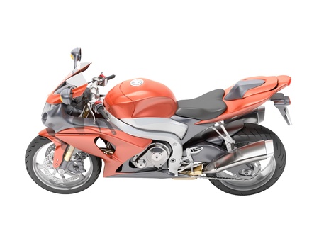 Powerful sports motorcycle isolated on a white studio backgroundの写真素材