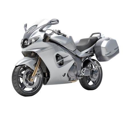 Powerful sports motorcycle isolated on a white studio backgroundの写真素材
