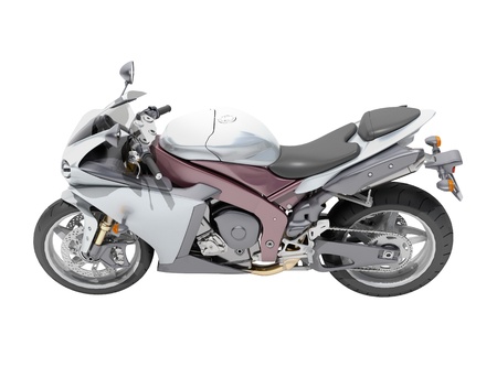 Powerful sports motorcycle isolated on a white studio backgroundの写真素材