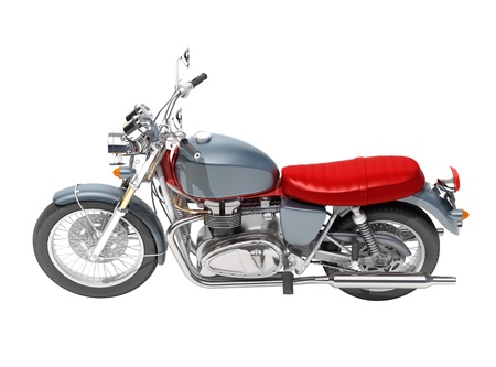 Classic motorcycle isolated on a white studio backgroundの写真素材
